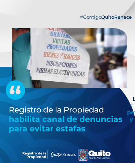 REGISTRO DE LA PROPIEDAD HABILITA CANAL DE DENUNCIAS PARA EVITAR ESTAFAS