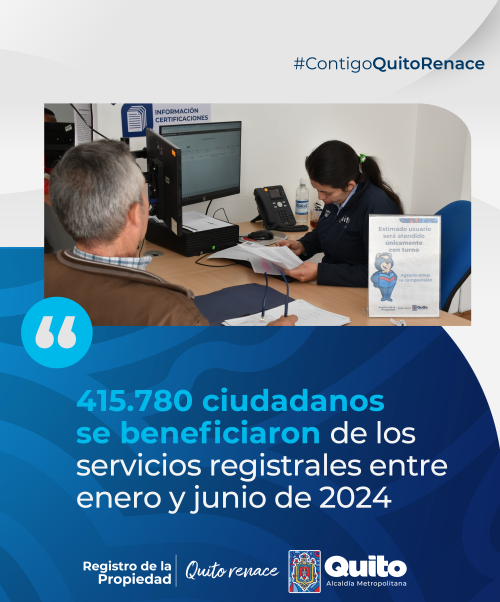 415.780 CIUDADANOS SE BENEFICIARON DE LOS SERVICIOS REGISTRALES ENTRE ENERO Y JUNIO DE 2024