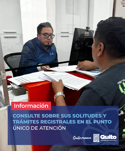 CONSULTE SOBRE SUS SOLITUDES Y TRÁMITES REGISTRALES EN EL PUNTO ÚNICO DE ATENCIÓN